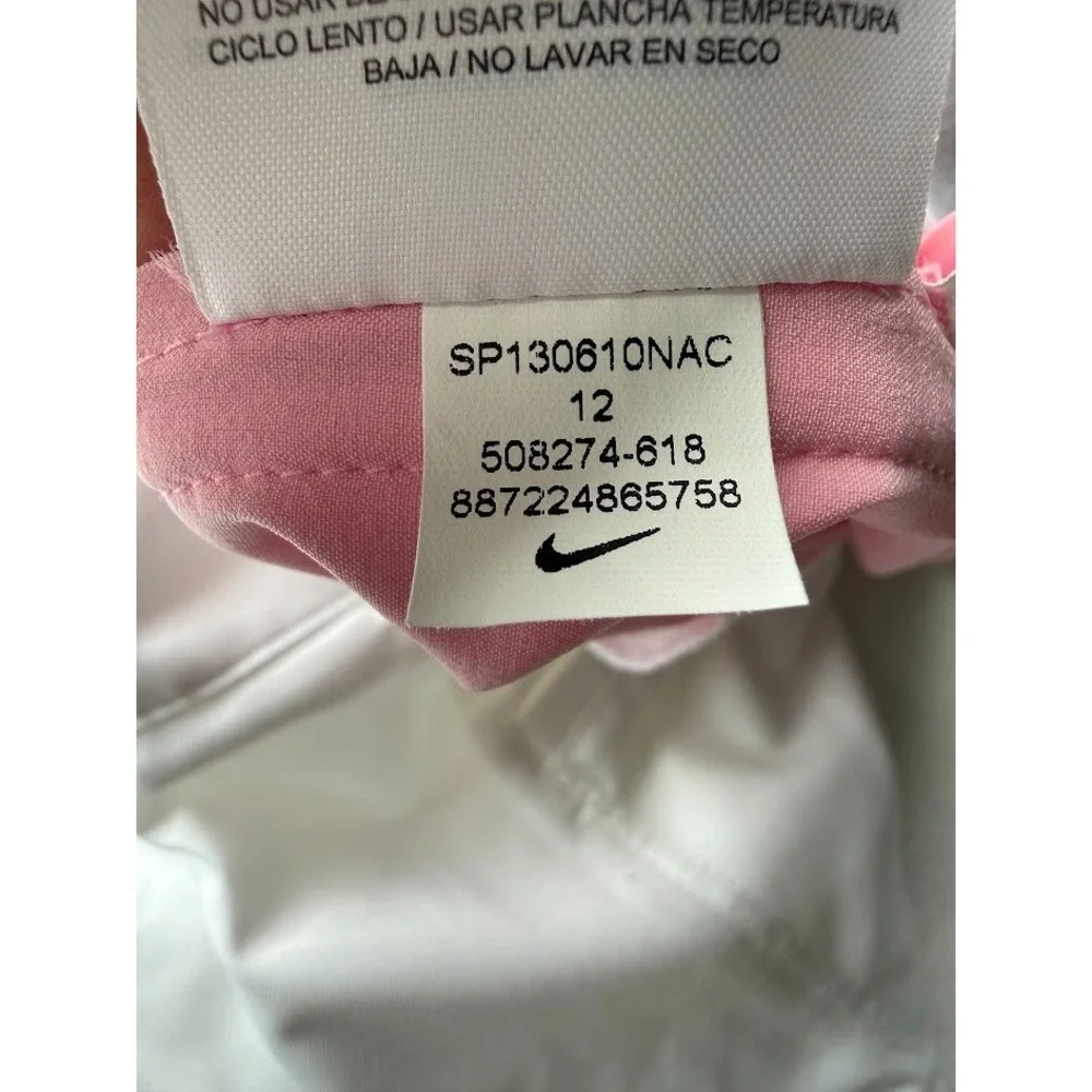 Nike Golf  Dri Fit Skort Women 12 Pink White Belted Stretch Athletic Lightweight - Picture 15 of 16